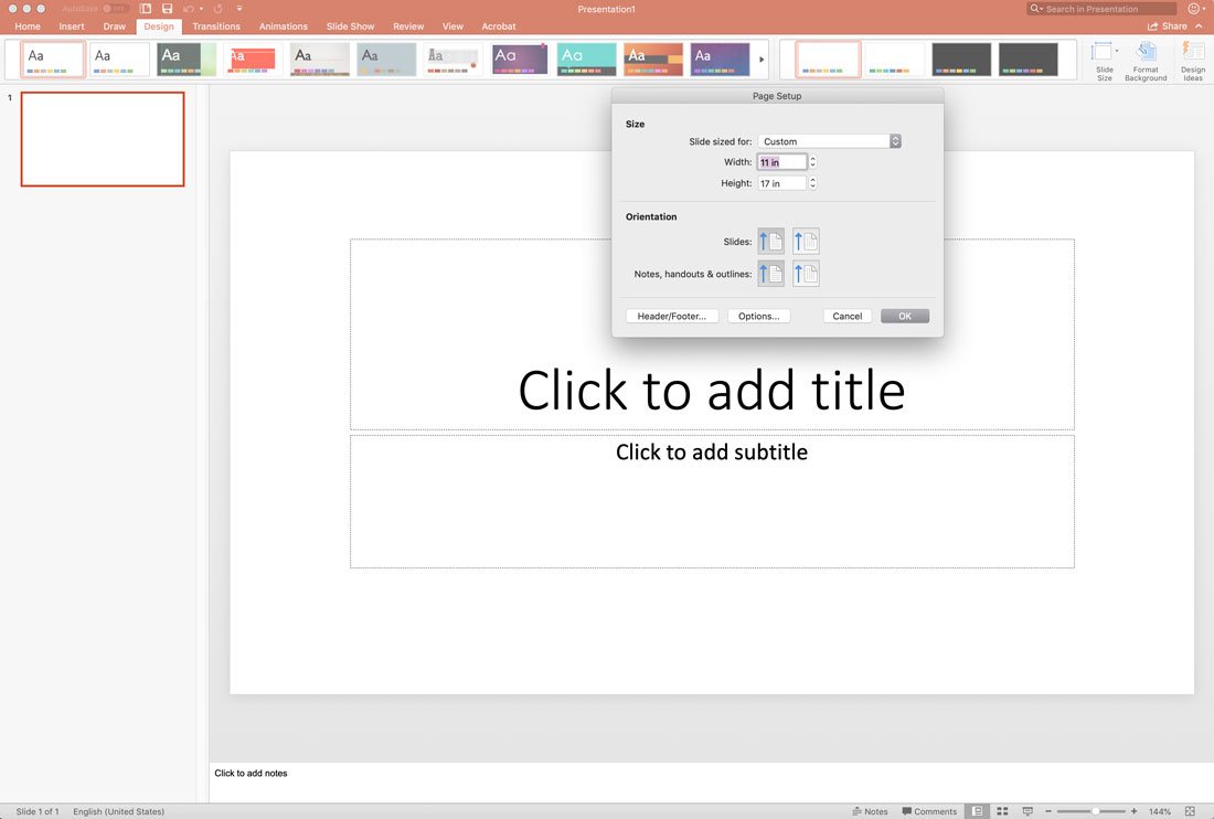 make a poster on powerpoint for mac